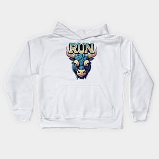 Bull Head Design Artwork Kids Hoodie